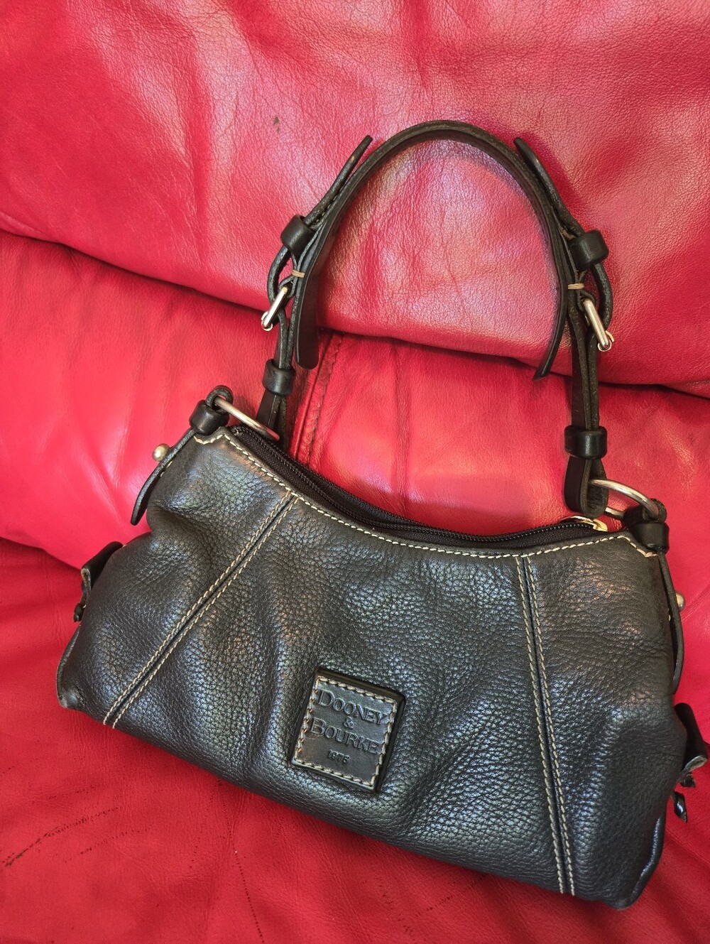 Dooney & Bourke Black Pebbled Leather Shoulder Bag